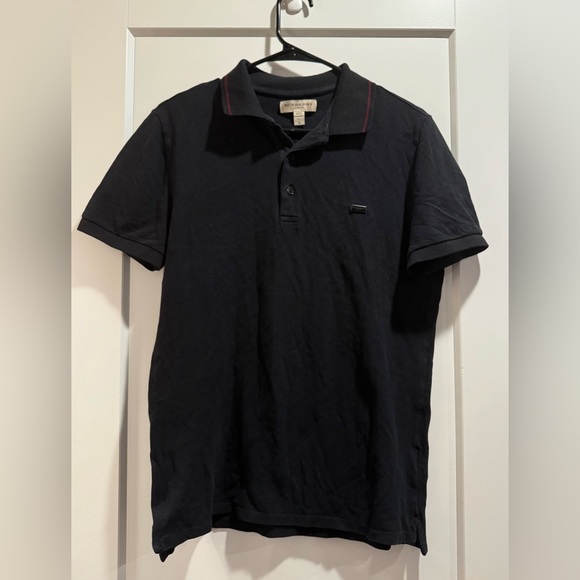 Men's Burberry London Black Polo Shirt Size L - Picture 1 of 12